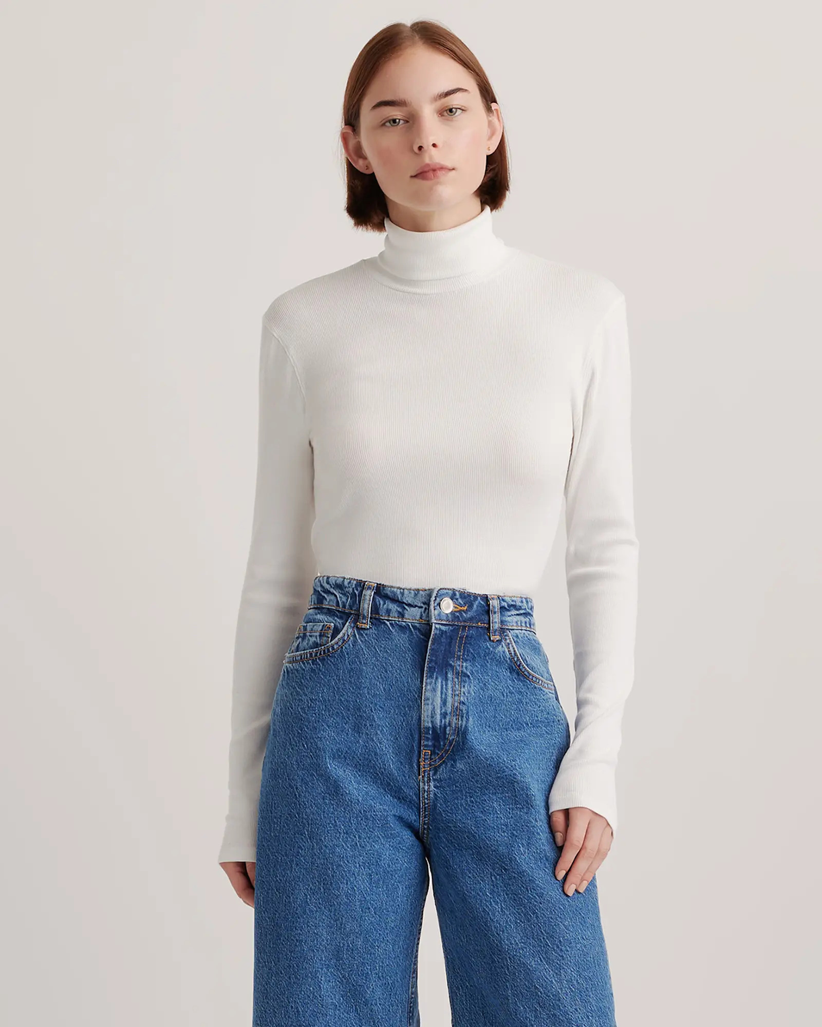 Organic Cotton Micro-Rib Turtleneck