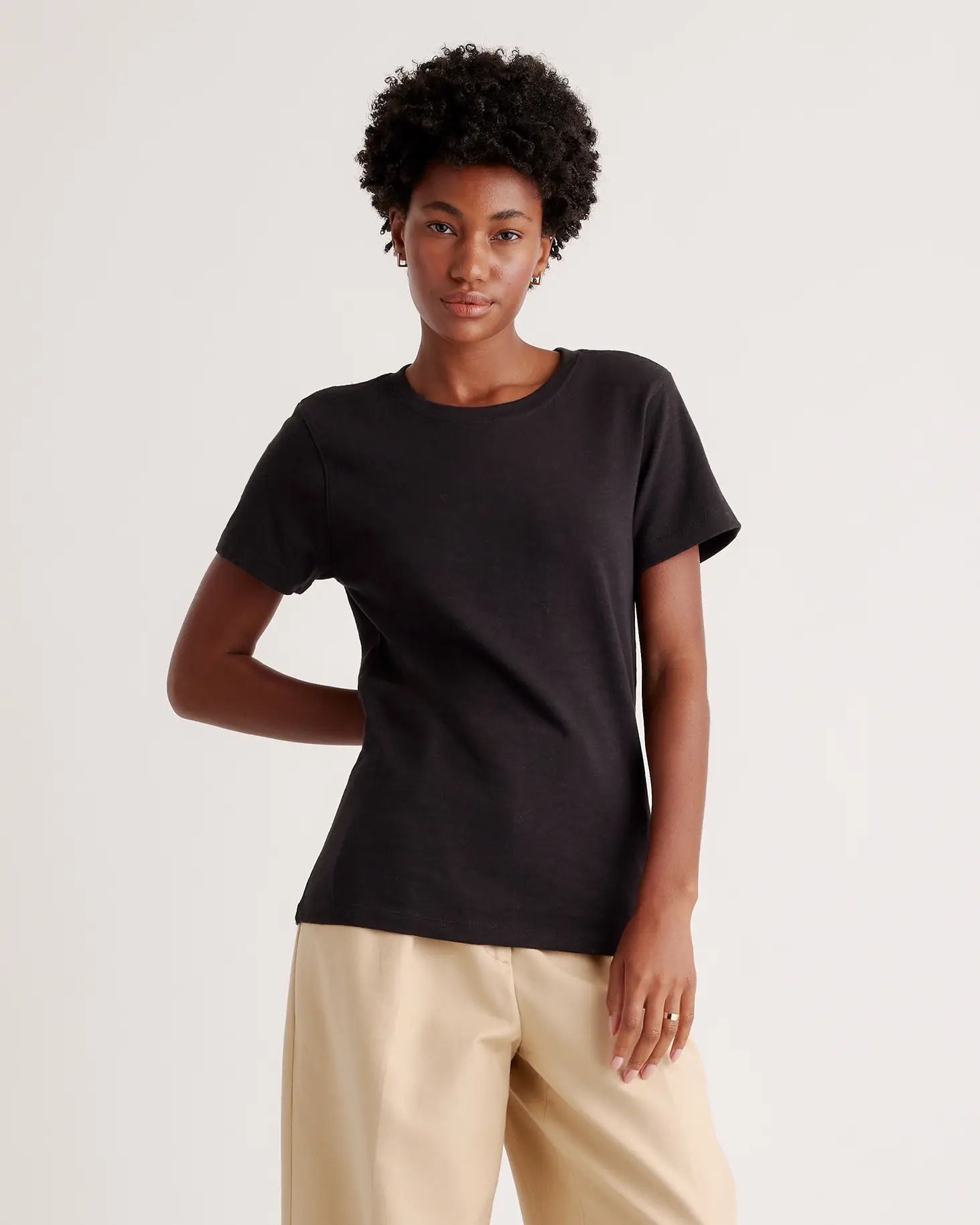 100 Organic Cotton Slub Crewneck Tee