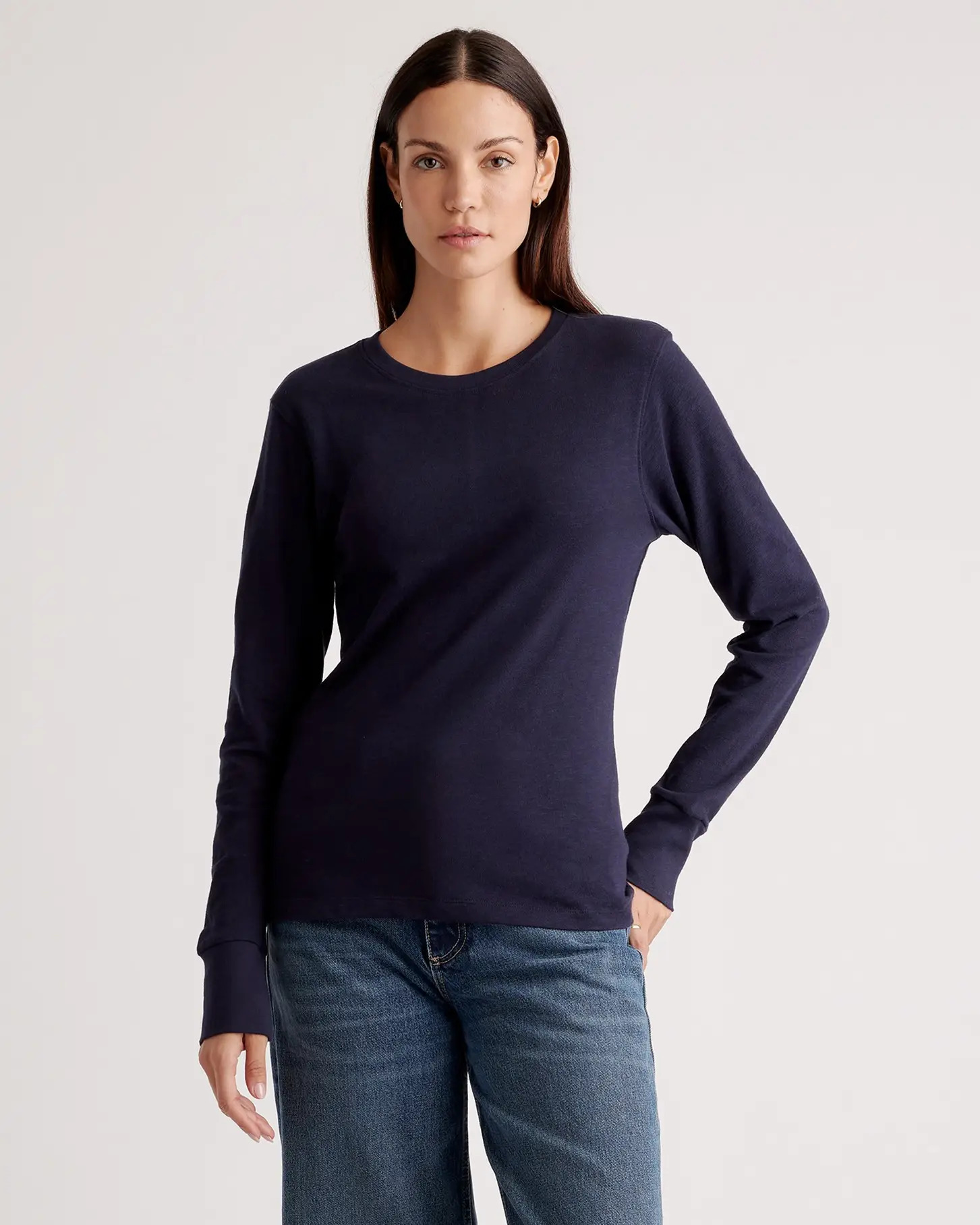 100 Organic Cotton Slub Long Sleeve Tee